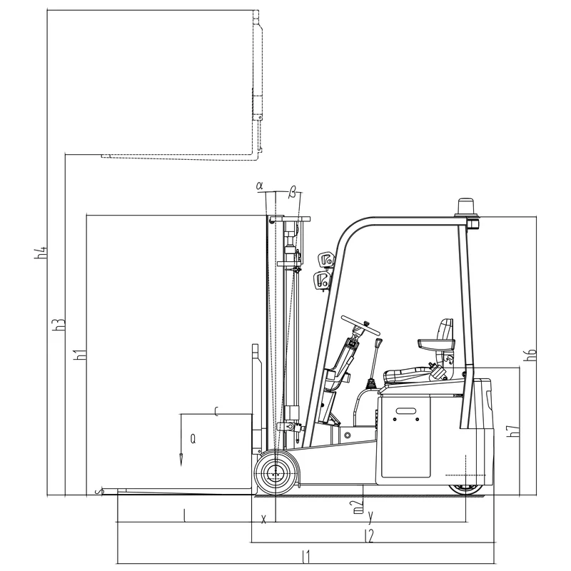Motostivuitor electric ECV15ET de 1500 kg pentru interior și exterior