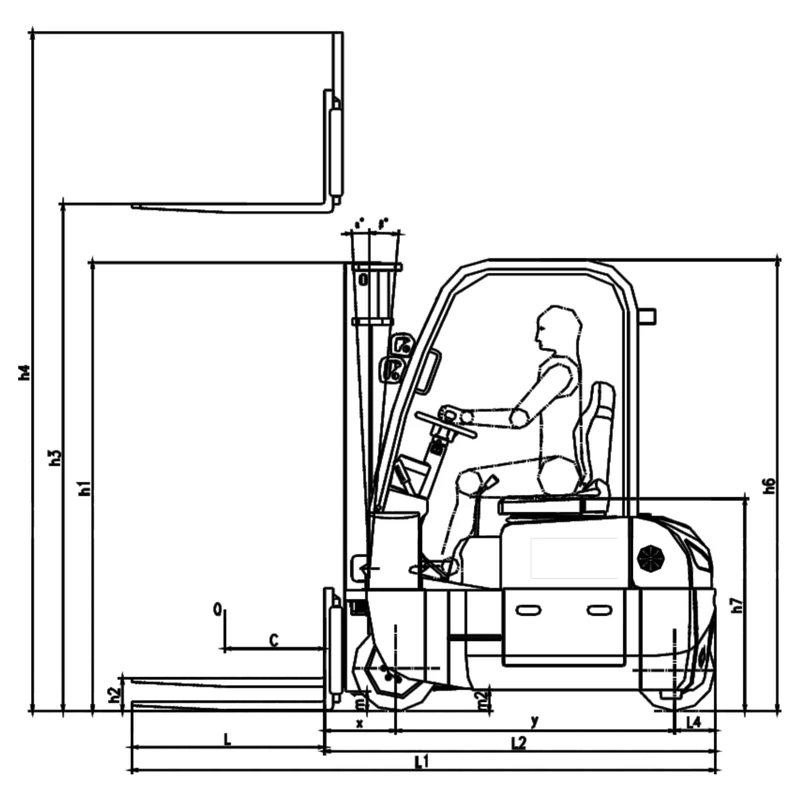 Motostivuitor electric ECV16CD/ECV20CD cu înălțime de ridicare de până la 6200 mm