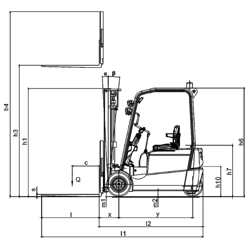 Motostivuitor electric premium ECV20T pentru manipularea materialelor