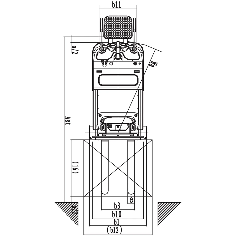 Stivuitor electric cu catarg EVVP15-P, catarg și furci înclinabile