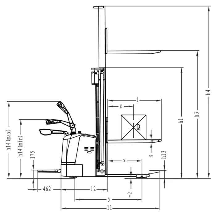 Stivuitor electric EVV20-P cu catarg triplex