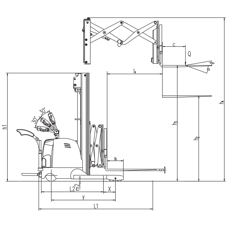 Stivuitor cu catarg retractabil EVV15DDS/EVV20DDS-P, capacitate 1500-2000 kg