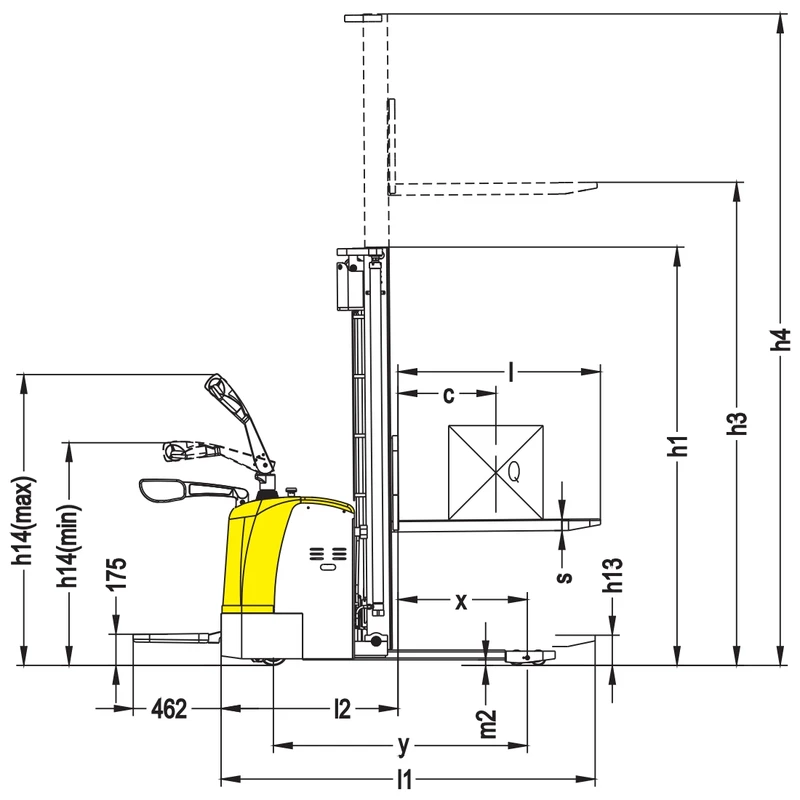 Stivuitor electric EVV10-P, EVV12-P și EVV15-P cu platformă rabatabilă pentru operator