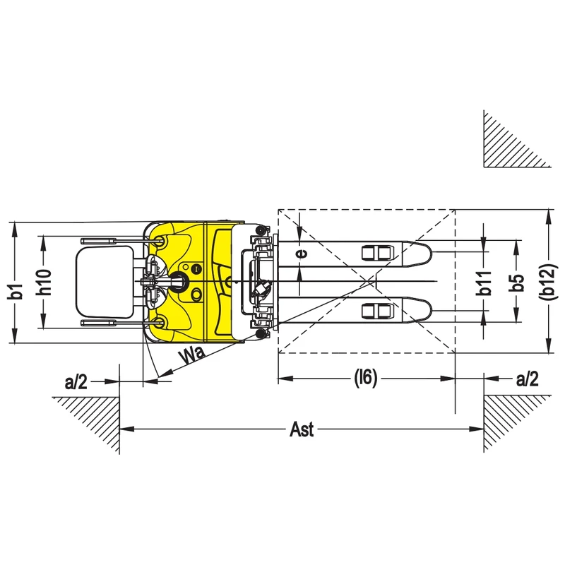 Stivuitor cu catarg electric EVV10-P, EVV12-P și EVV15-P, înălțime de ridicare până la 5600 mm