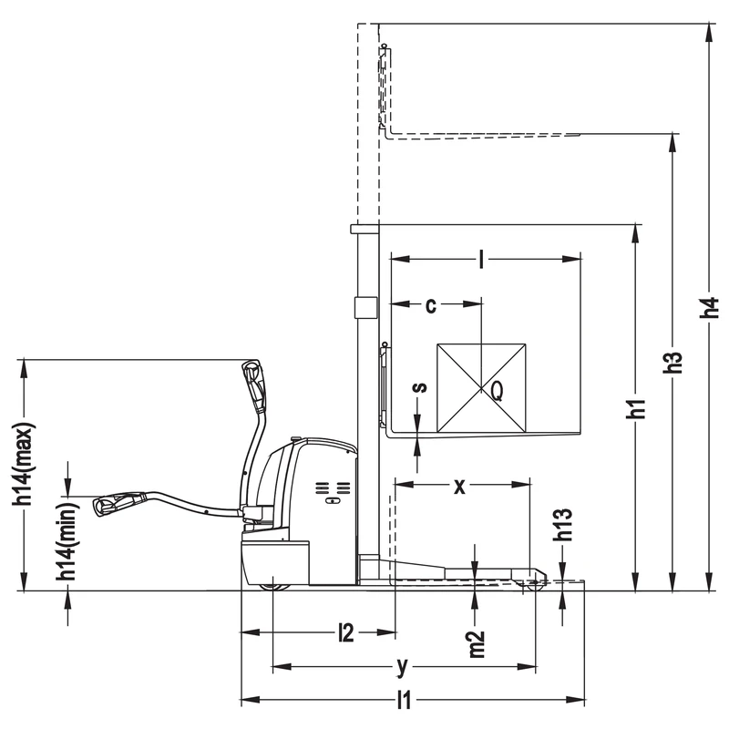 Stivuitor electric cu brațe de sprijin EVV10-PV/EVV12-PV/EVV15-PV