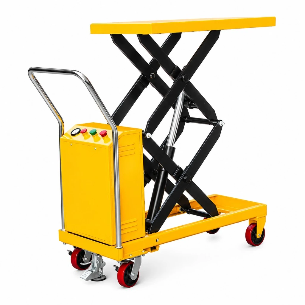 Masă elevatoare mobilă semielectrică cu foarfecă dublă (PMPS350D), 350 kg, 1320 mm