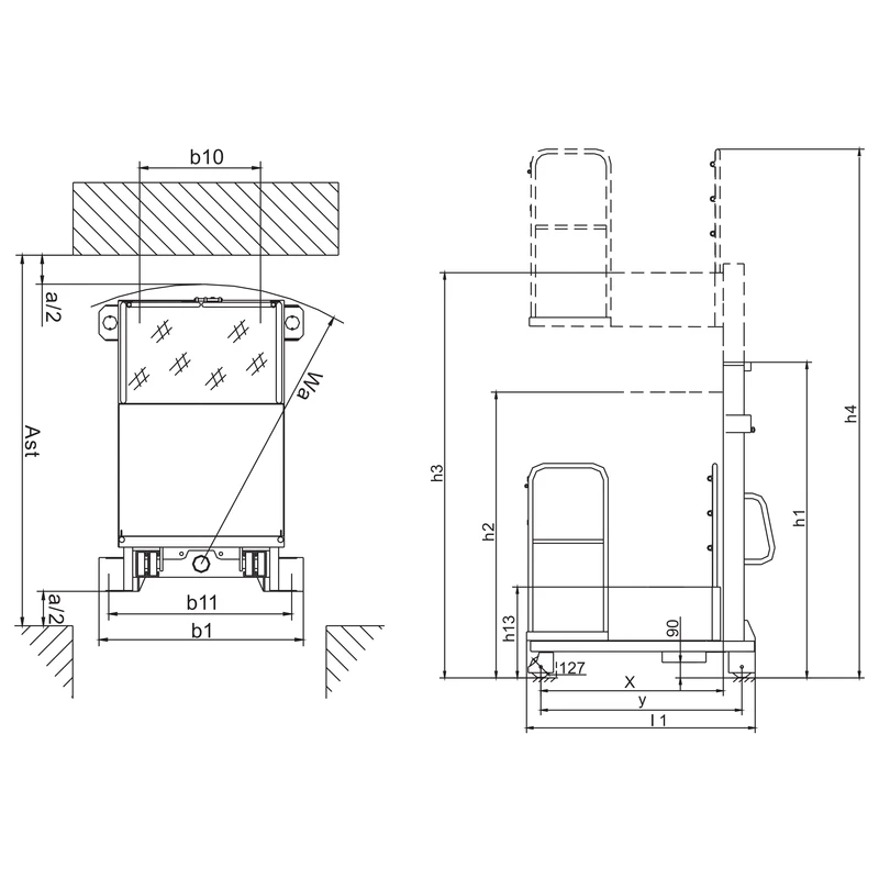Echipament semielectric PEKV400 pentru preluarea comenzilor, 400 kg, vedere alternativă