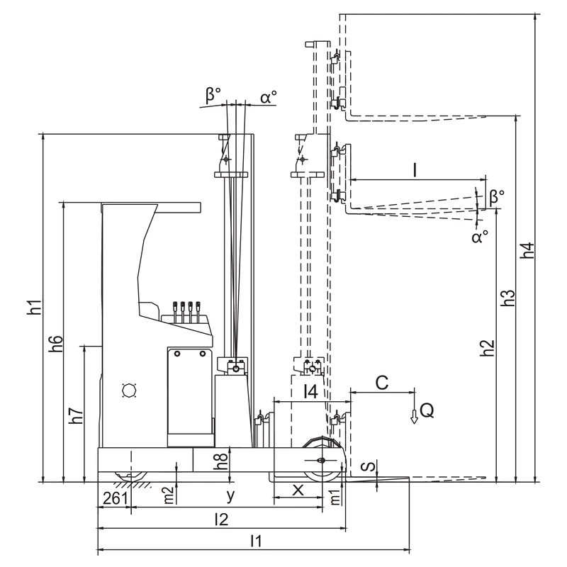 Stivuitor contrabalansat cu catarg retractabil REV15SJ, 1500 kg – imagine 2