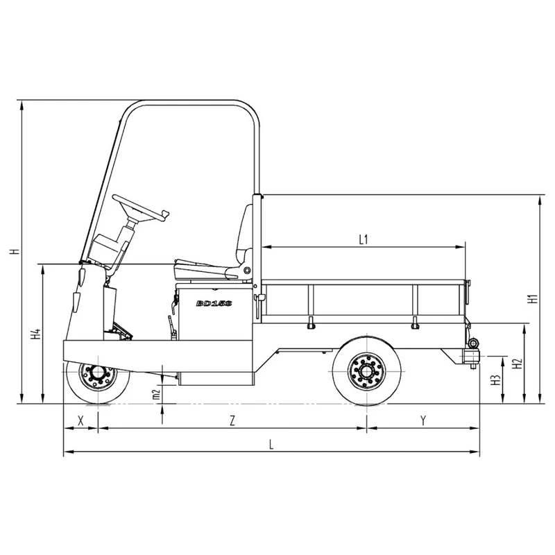 Cărucior electric VEV10/VEV15 cu platformă de transport