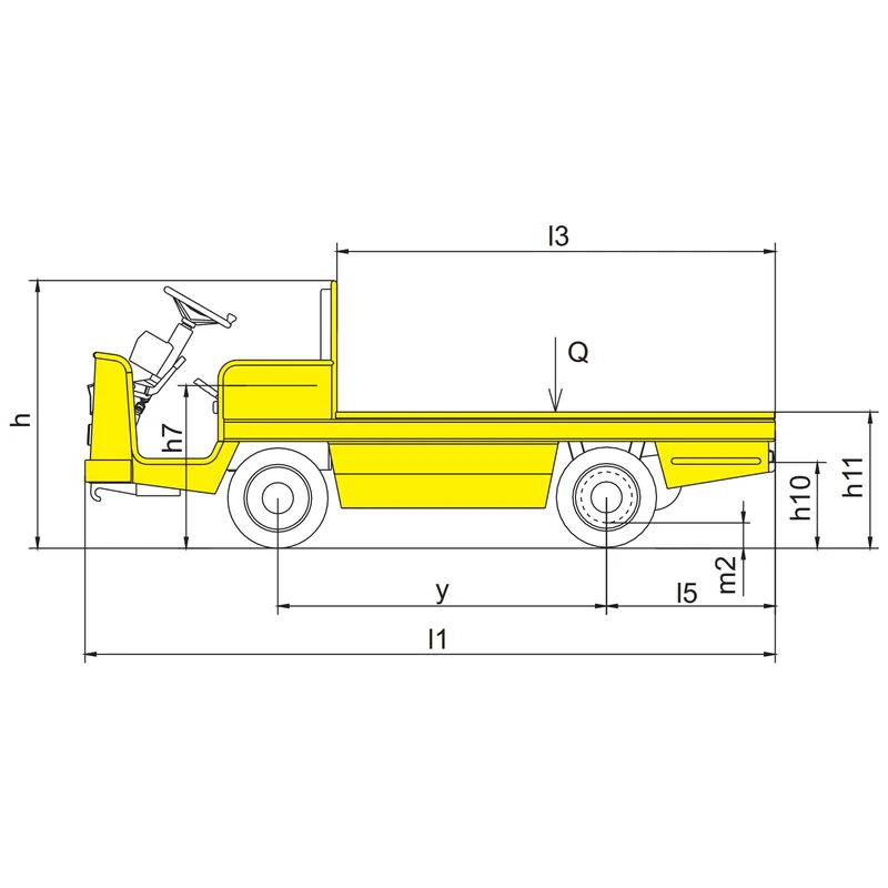 Cărucior electric cu platformă VEV20, VEV25 și VEV30 pentru transportul sarcinilor grele