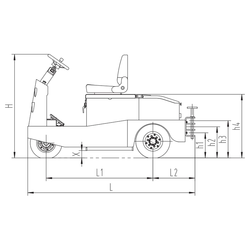 Tractor electric de remorcare MVEV20/MVEV30 cu capotă cu deschidere completă