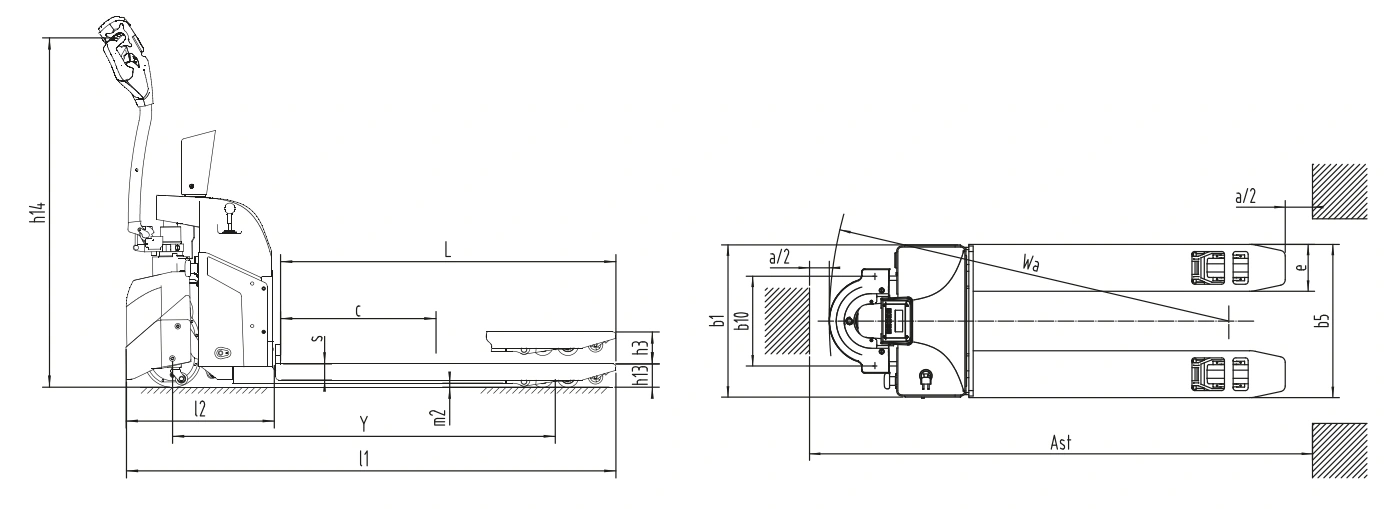 Transpalet cu cântar integrat CBD15W-EC/CBD20W-EC pentru paleți de până la 2000 kg